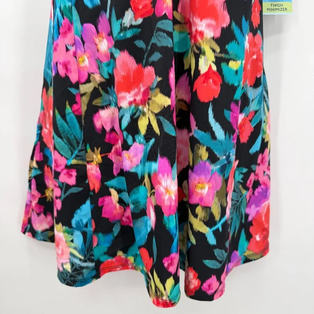 Swim Solutions Plus Floral V-Neck Swimdress Bust Support Tummy Control 18W NWT - Picture 3 of 14
